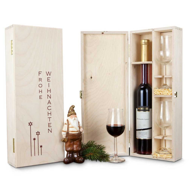 Weihnachtspräsent Kunden – Edler Weihnachts-Liqueur in Holzkiste