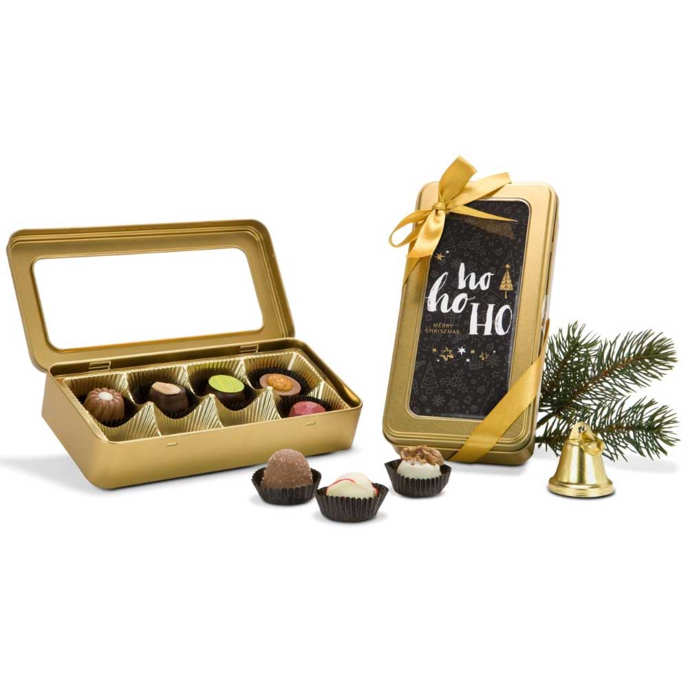 Werbeartikel: Weihnachtsgeschenk Mitarbeiter - Golddose Frohe Weihnachten