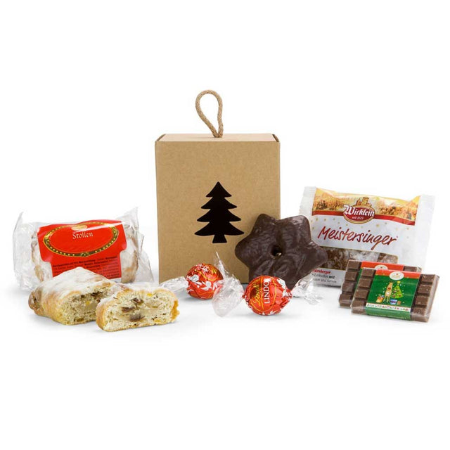 Mitarbeiter Weihnachtsgeschenk – Süße Tannenbaumbox voller Leckereien