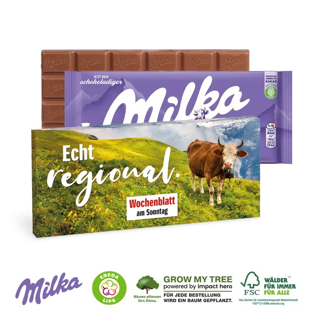 Milka Schokolade Werbeartikel mit logo bedruckbar