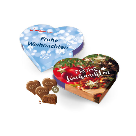 Milka Werbeartikel Weihnachten: I Love Milka-Herz - Weihnachtspräsent für Mitarbeiter