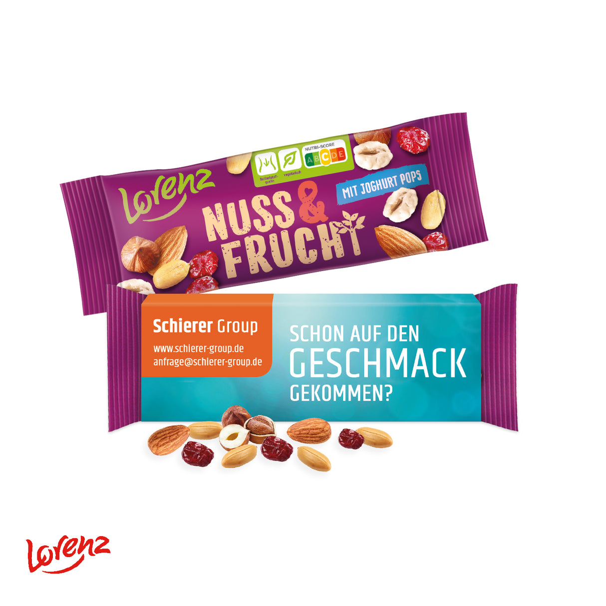 Lorenz Nuss & Frucht im Werbeschuber