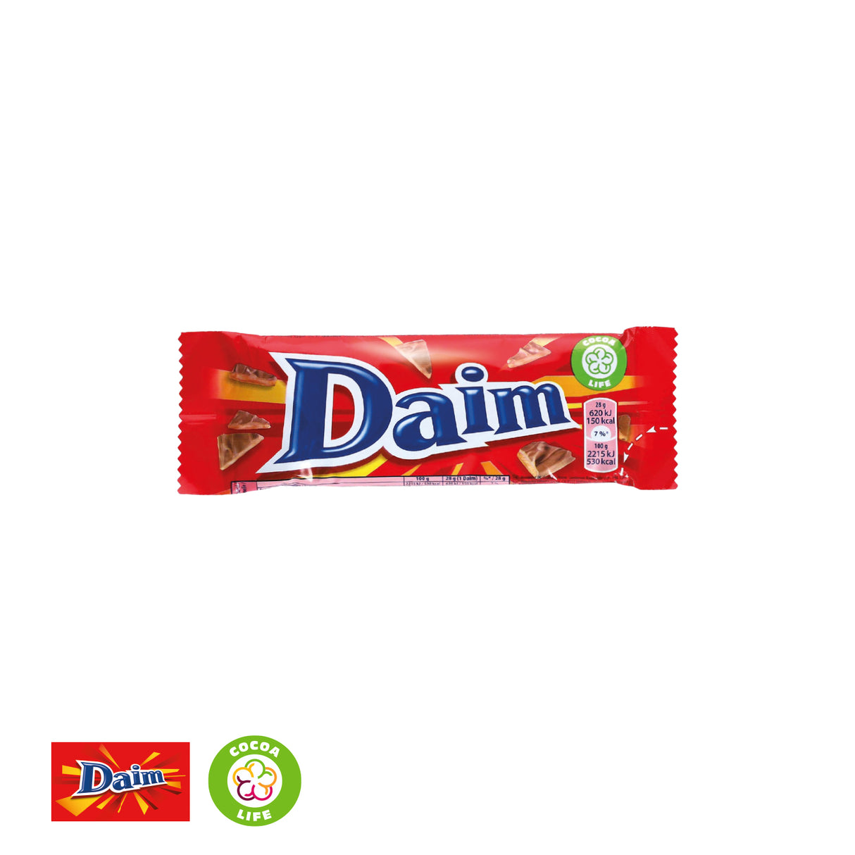 Daim Riegel mit Werbebanderole