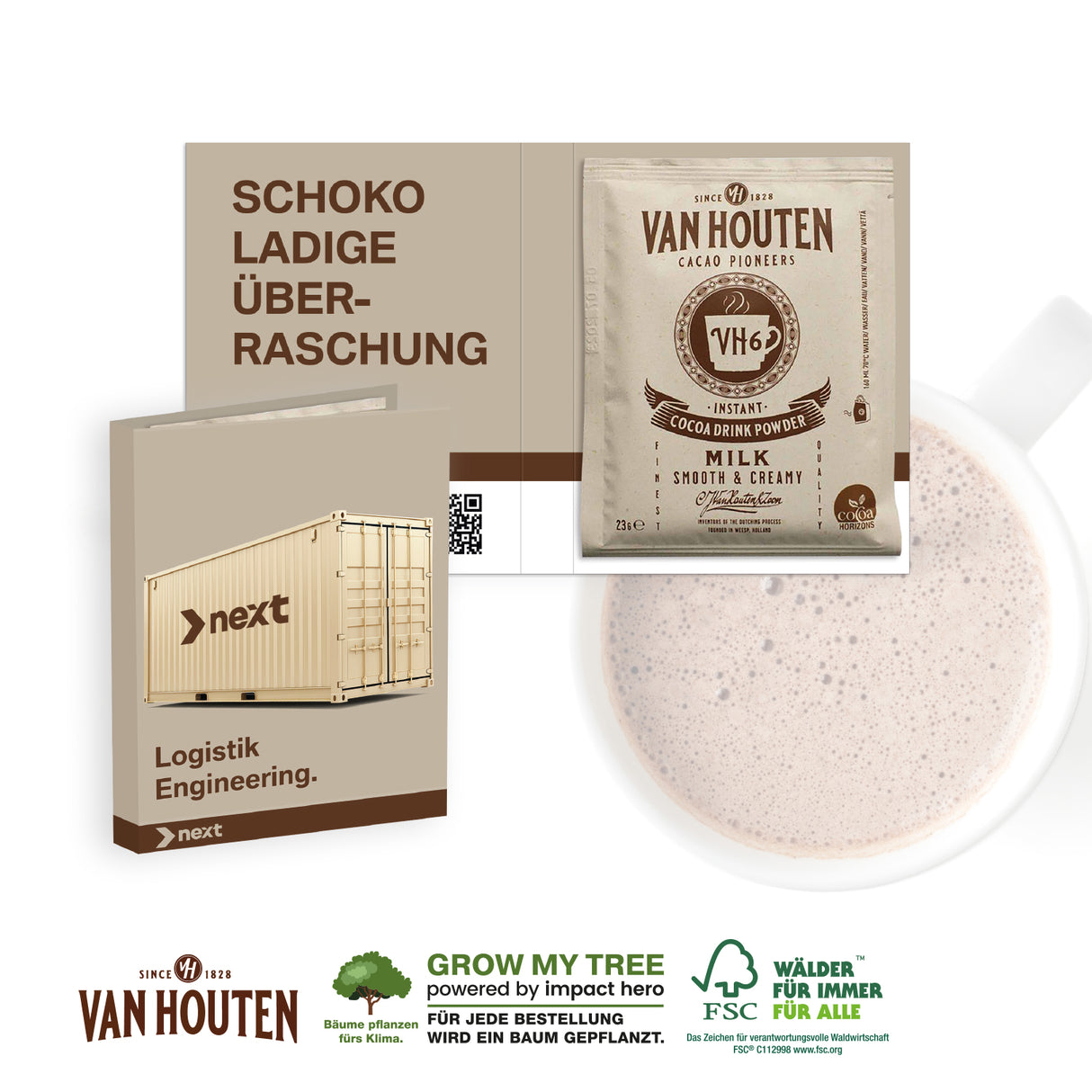 Werbe-Klappkarte mit Kakao Drink