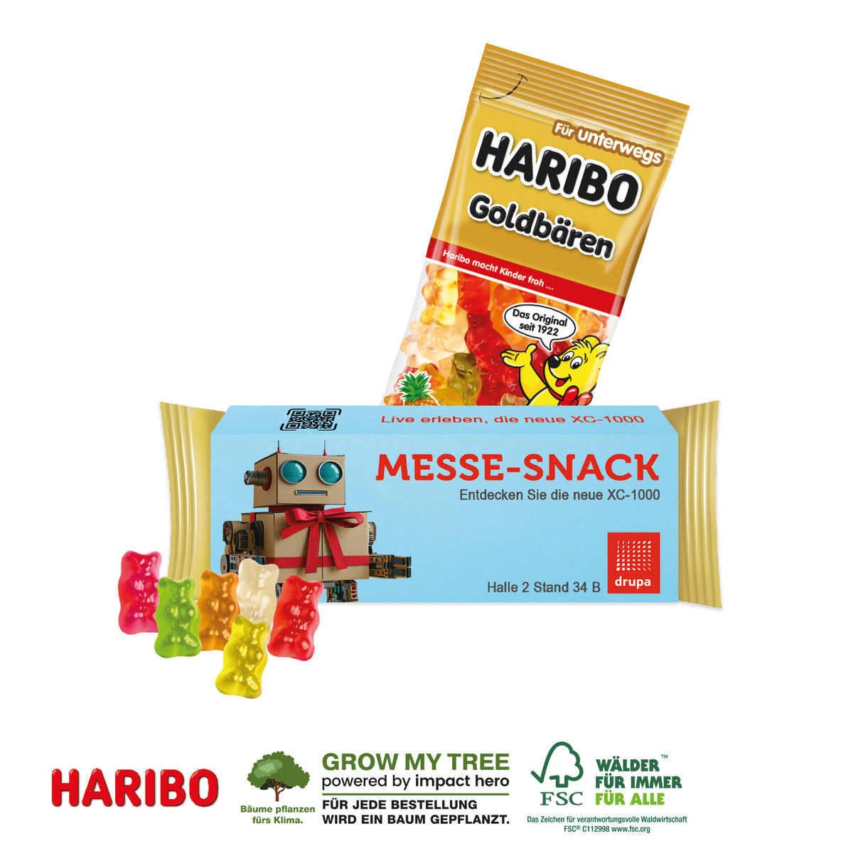 Haribo Goldbären / Tropifrutti im Werbeschuber 75g