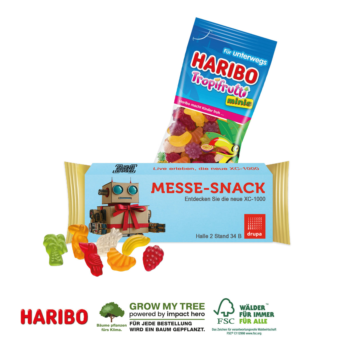Haribo Goldbären / Tropifrutti im Werbeschuber 75g