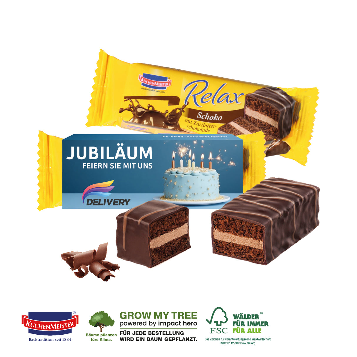 Mini Kuchen mit Werbebanderole