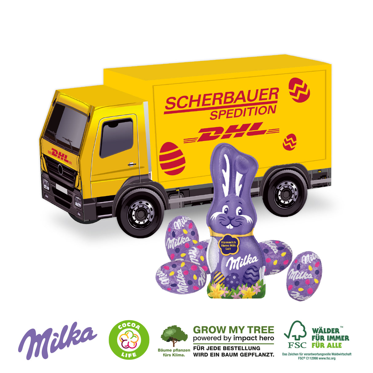 3D Präsent LKW Ostern Milka