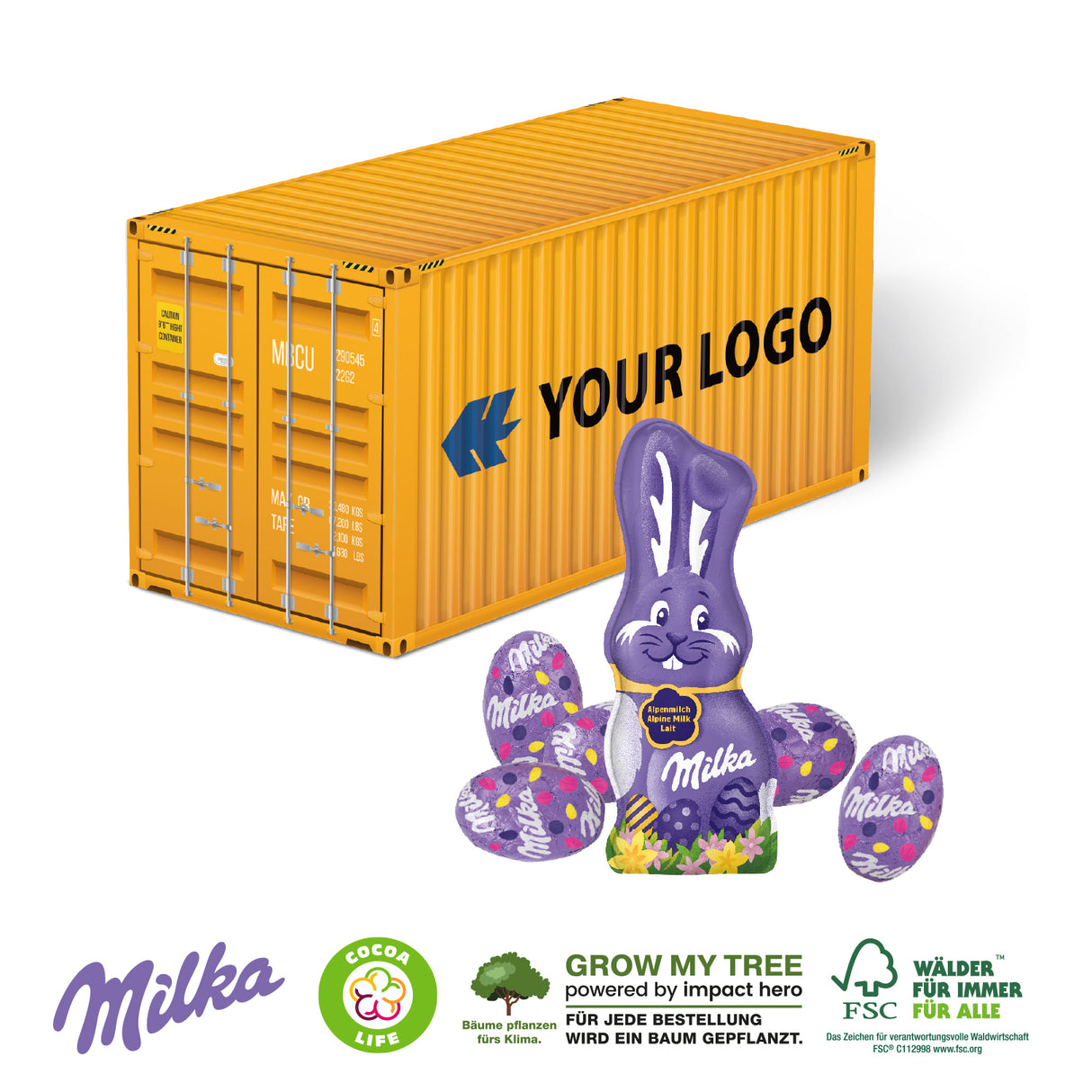 3D Präsent Container Ostern Milka