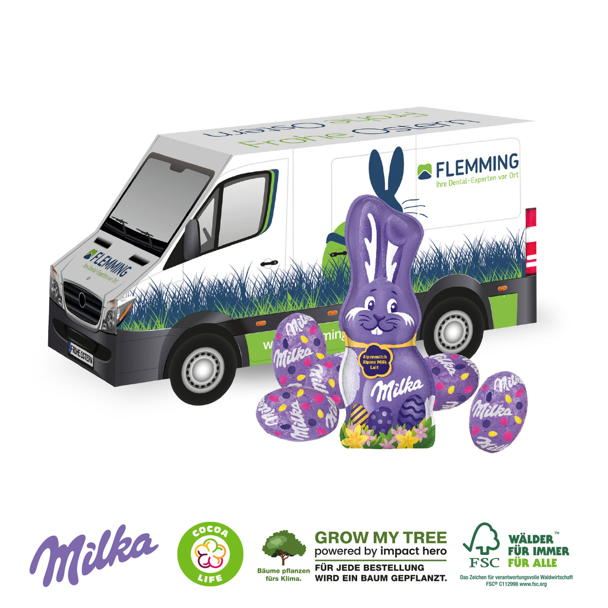 3D Präsent Transporter Ostern Milka