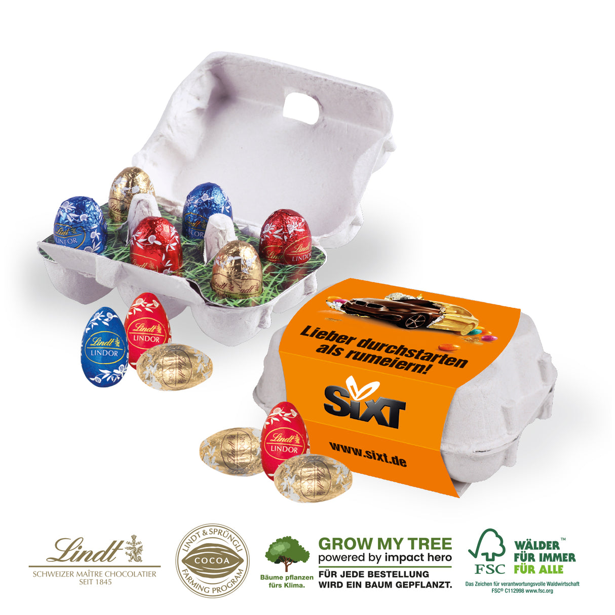 Schoko-Eier 6er mit Lindt Schokolade
