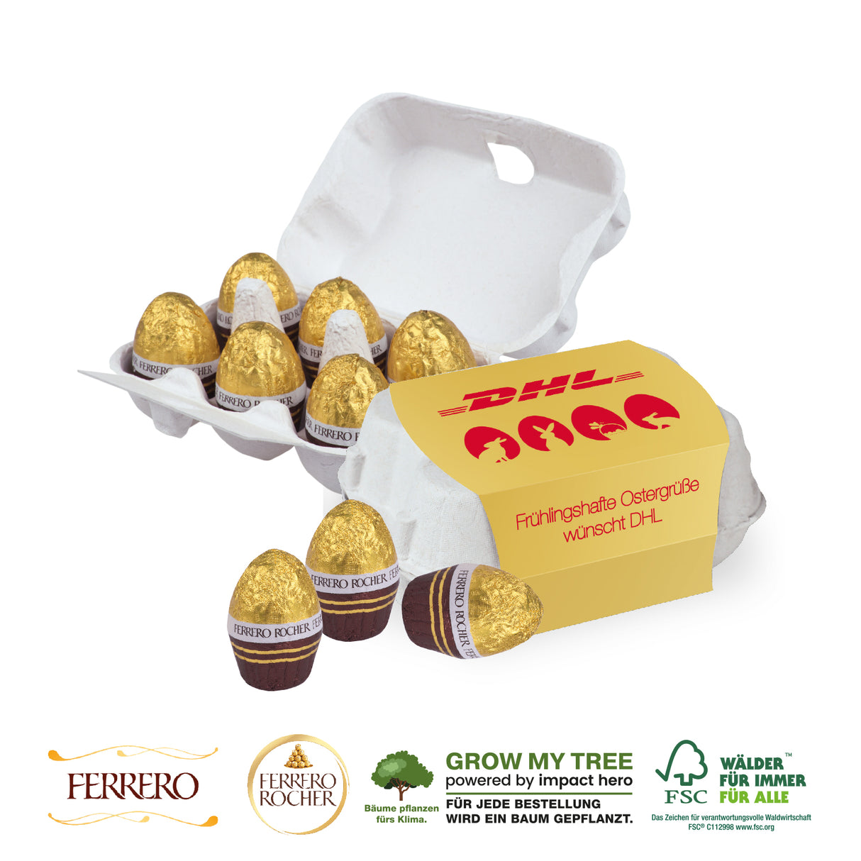 Schoko-Eier 6er mit Ferrero Rocher