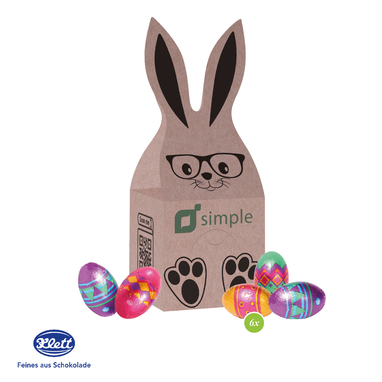 3D Präsent Häschen mit süßer Füllung Klett