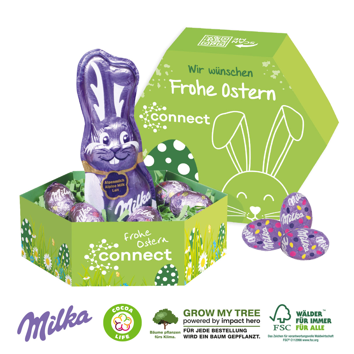 Großes Osternest mit Schokolade von Milka