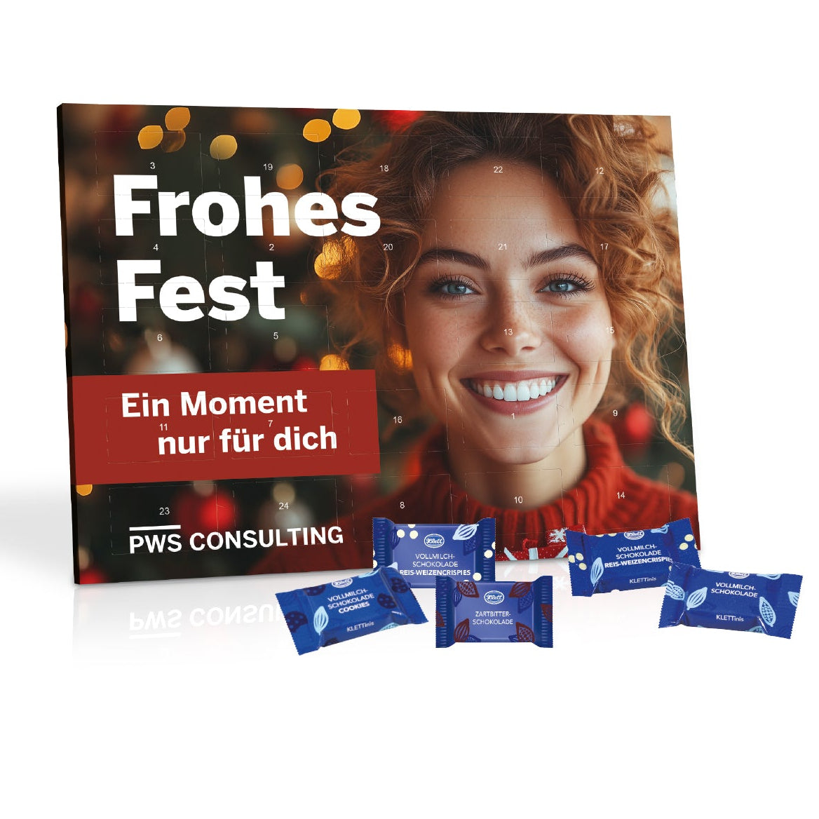 Tisch-Adventskalender mit Klett Fairtrade® Schokolade