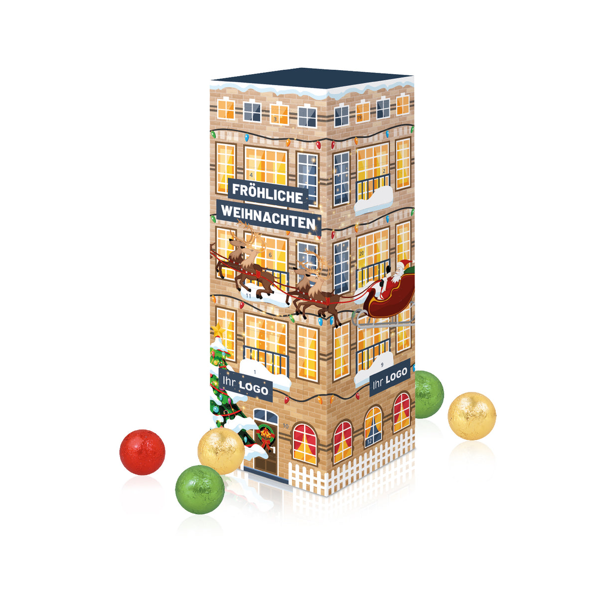 Adventskalender „Turm“ mit Schokolade