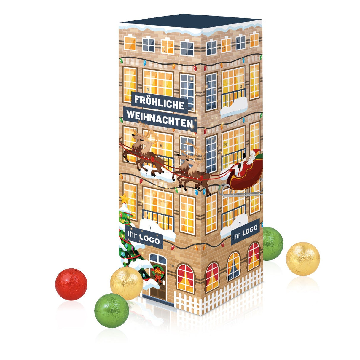 Adventskalender „Turm“ mit Schokolade