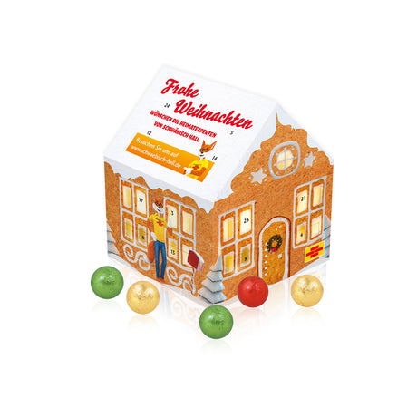 Adventskalender "Weihnachtshaus" Classic mit Schokolade
