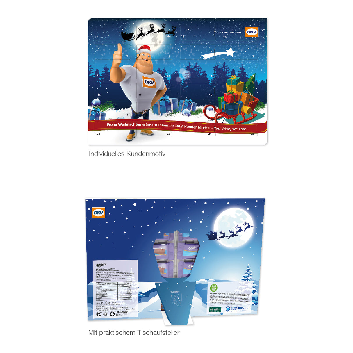 Tisch-Adventskalender mit Milka Schokolade