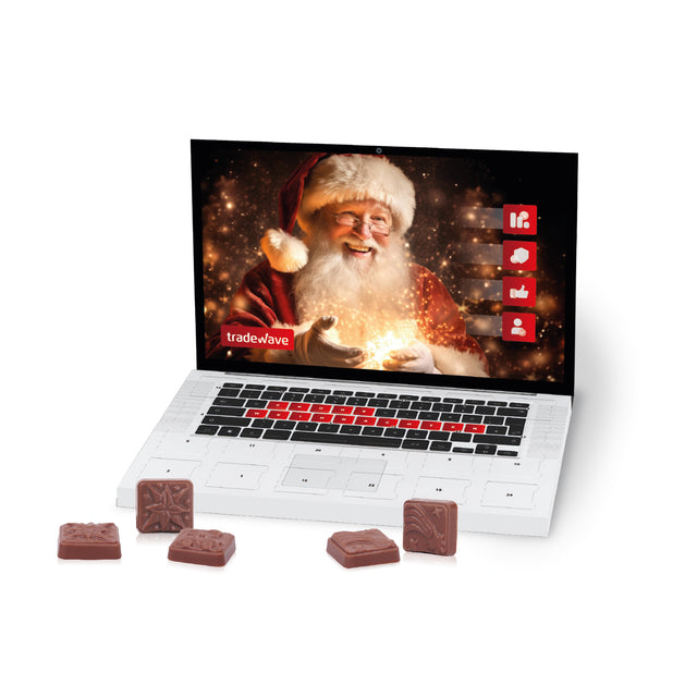 Werbeartikel Adventskalender Laptop mit Firmen Logo