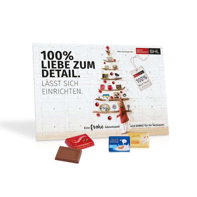 Lindt Werbemittel Adventskalender mit Firmen Logo