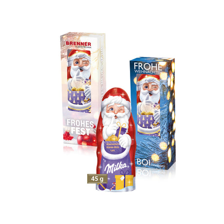 Nikolaus Werbemittel individuell Weihnachten - Milka Weihnachtsmann, 45 g