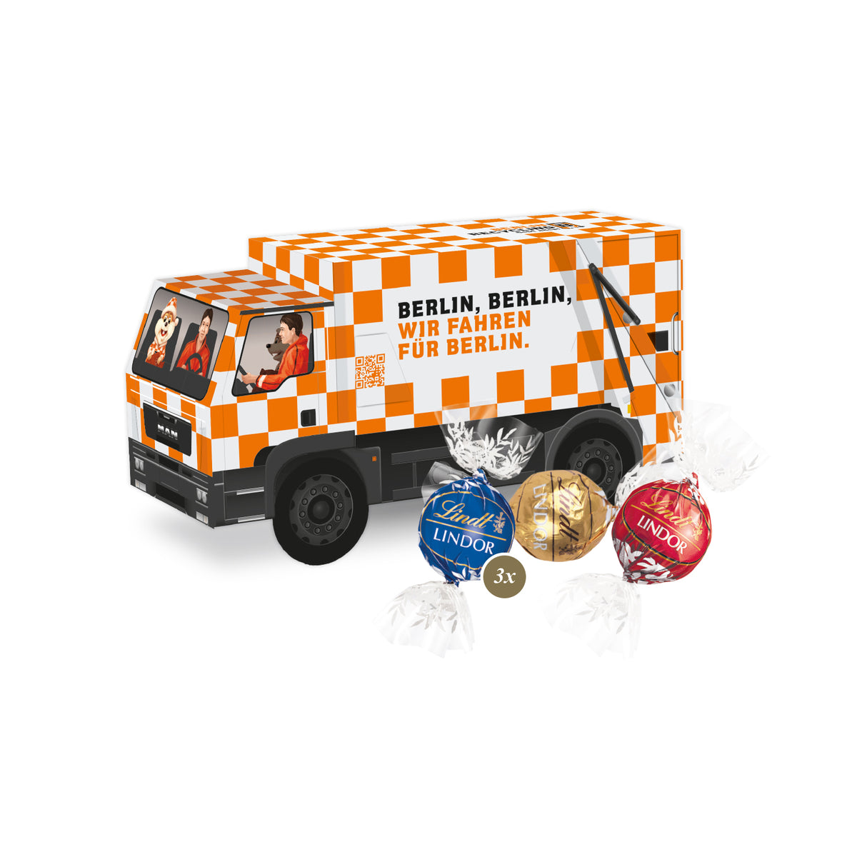 Lindt Weihnachtsgeschenk mit Logo - 3D Präsent LKW - Weihnachtsgeschenk Kunden