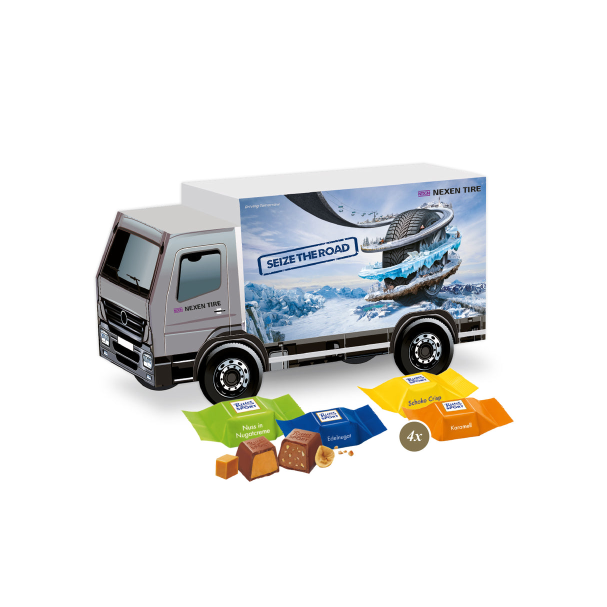 Ritter Sport Weihnachtsgeschenk mit Logo - 3D Präsent LKW - Weihnachtsgeschenk Kunden
