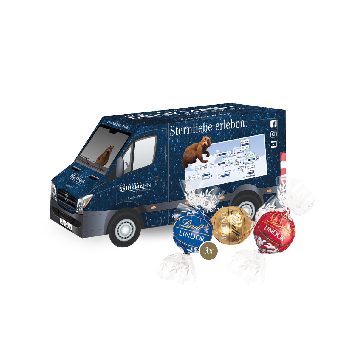 Lindt Werbemittel Weihnachten - 3D Präsent Transporter - Weihnachtsgeschenk Kunden