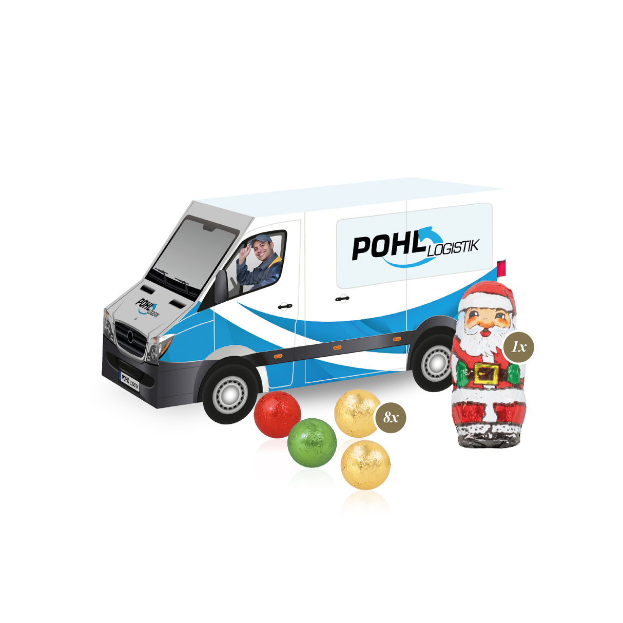 Werbemittel Weihnachten - 3D Präsent Transporter - Weihnachtsgeschenk Kunden