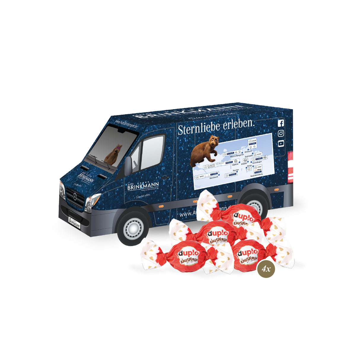 Duplo Werbemittel Weihnachten - 3D Präsent Transporter - Weihnachtsgeschenk Kunden