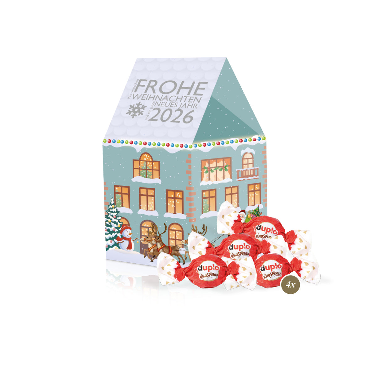 Weihnachten Werbegeschenk - Weihnachtshaus mit süßer Füllung - Geschenk für Mitarbeiter