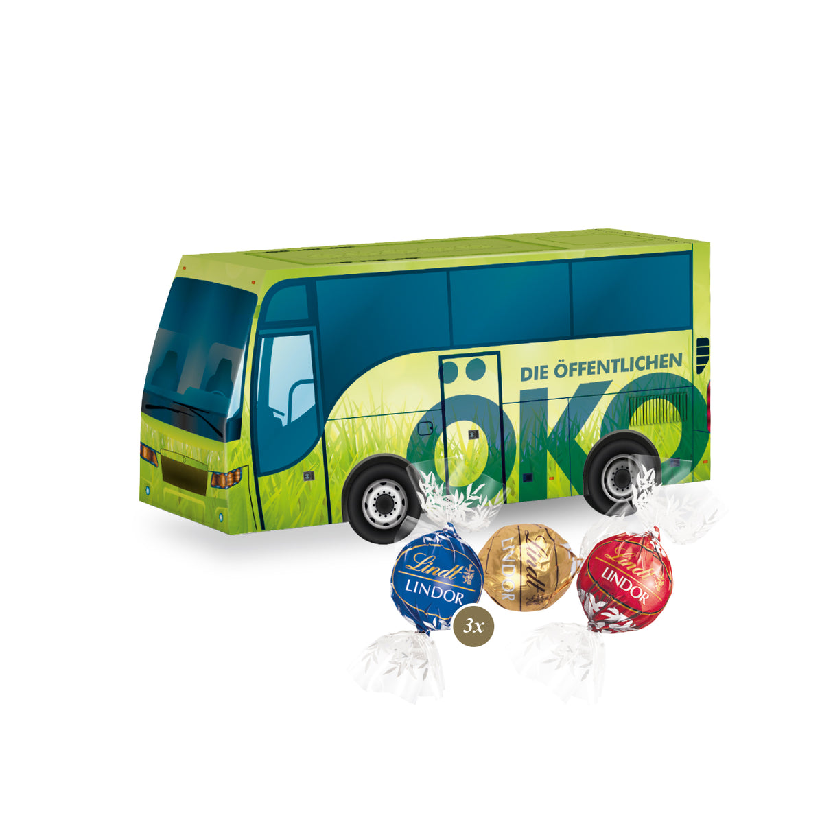Lindt Weihnachten Werbemittel - 3D Präsent Bus - Weihnachtsgeschenk Kunden