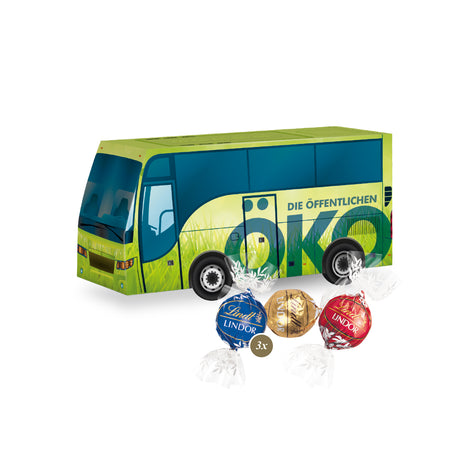 Lindt Weihnachten Werbemittel - 3D Präsent Bus - Weihnachtsgeschenk Kunden