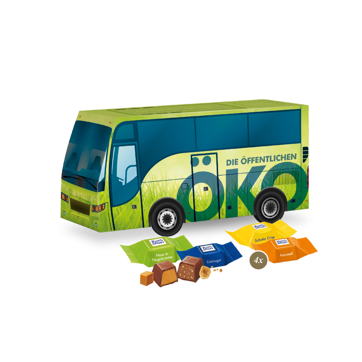 Ritter Sport Weihnachten Werbemittel - 3D Präsent Bus - Weihnachtsgeschenk Kunden