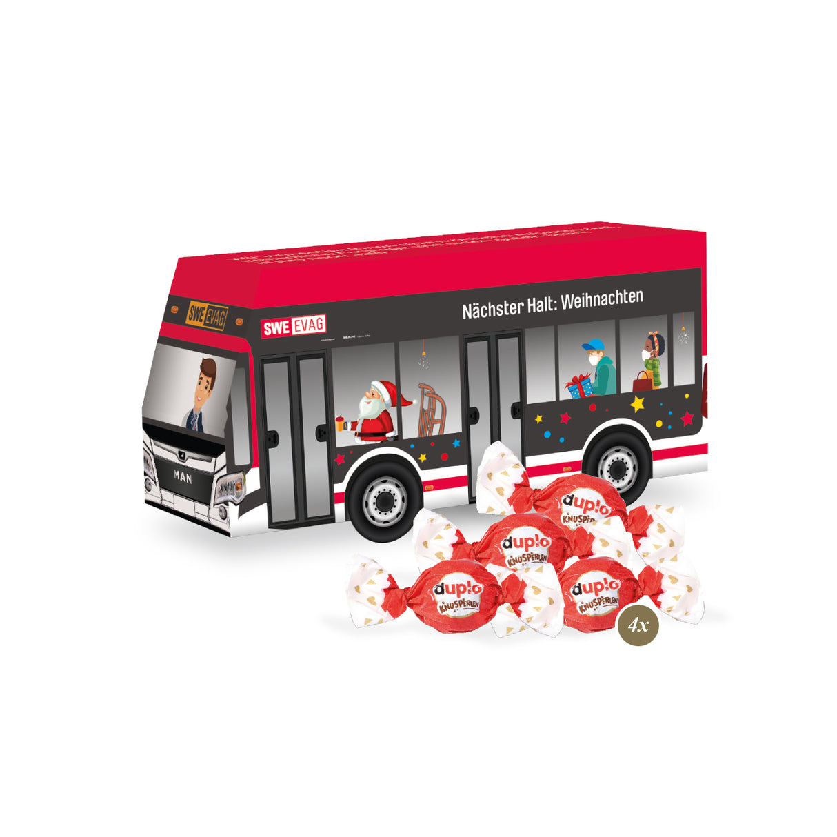 Duplo Weihnachten Werbemittel - 3D Präsent Bus - Weihnachtsgeschenk Kunden