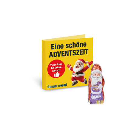 Milka Weihnachtswerbegeschenk - Werbe-Klappkarte mit süßer Füllung - Streuartikel Weihnachten