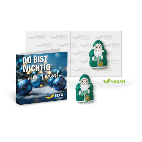 Weihnachtswerbegeschenk - Werbe-Klappkarte mit süßer Füllung - Streuartikel Weihnachten