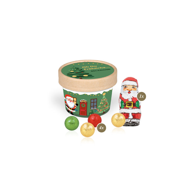 Werbeartikel Weihnachten - Christmas Paperbox mit schokoladiger Füllung