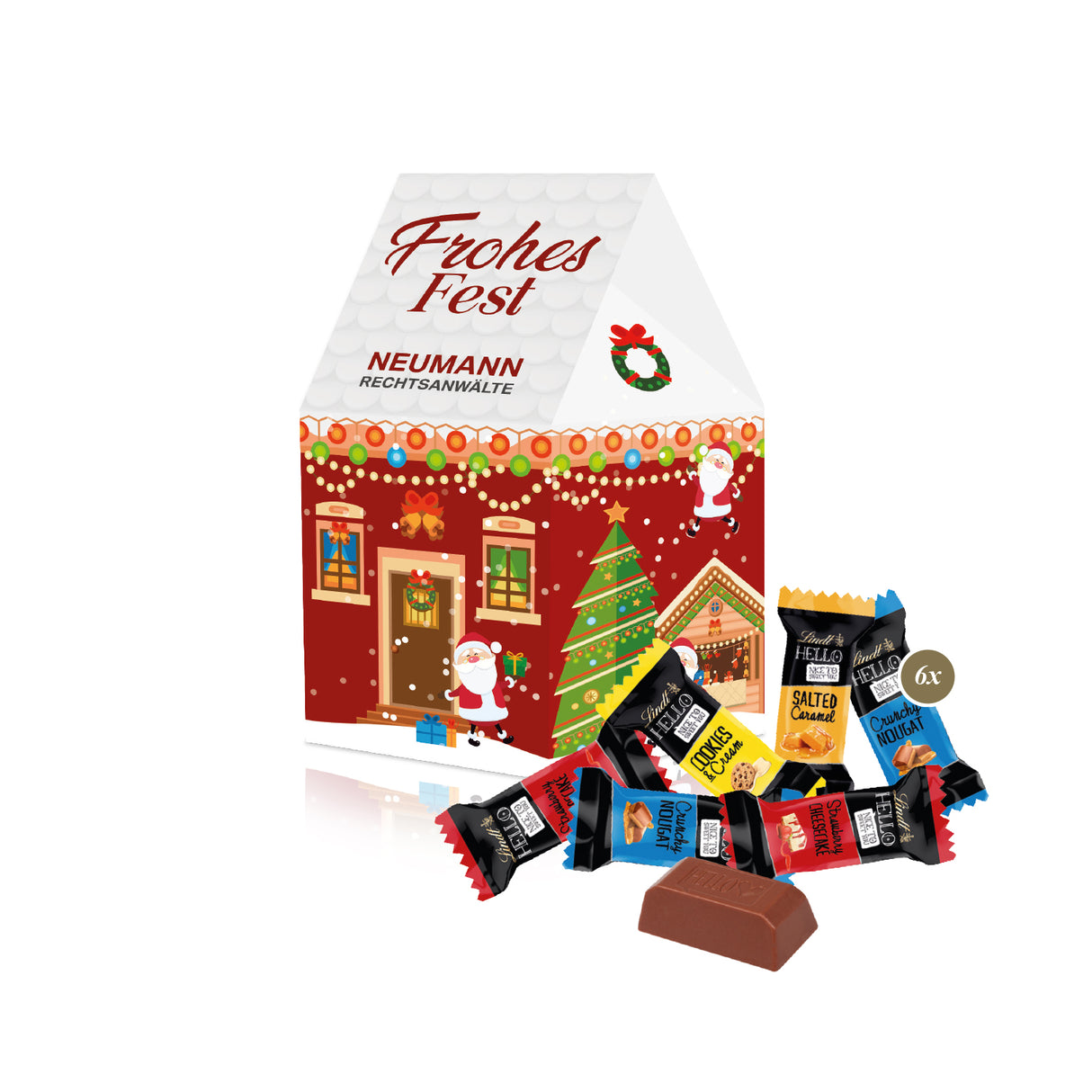 Weihnachten Werbegeschenk - Weihnachtshaus mit süßer Füllung - Geschenk für Mitarbeiter