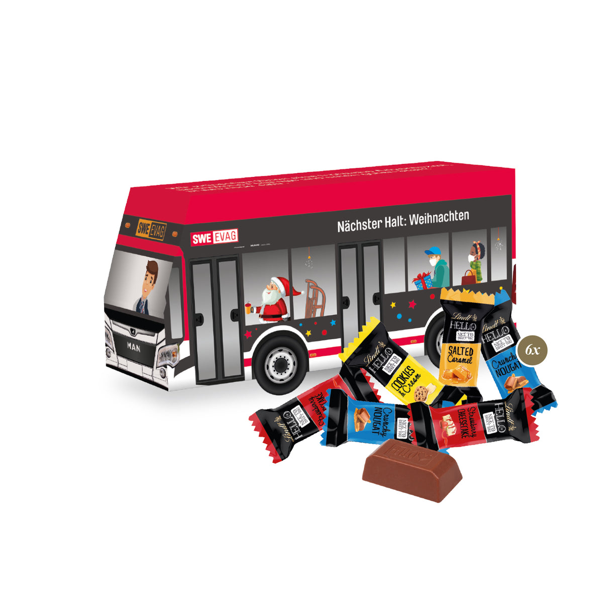 Weihnachten Werbemittel - 3D Präsent Bus - Weihnachtsgeschenk Kunden
