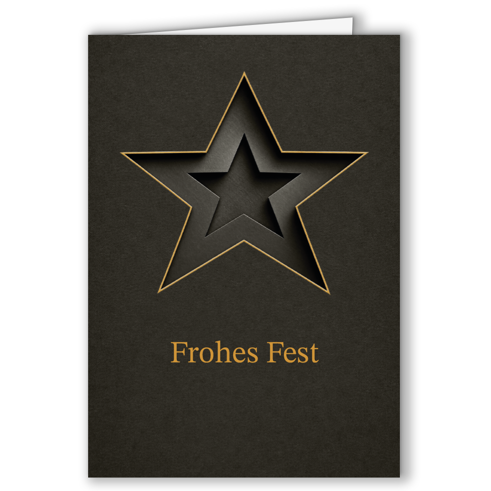 Geschäftliche Weihnachtskarte „Goldener Stern“
