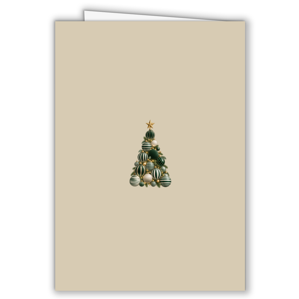 Geschäftliche Weihnachtskarte „Kugelbaum“