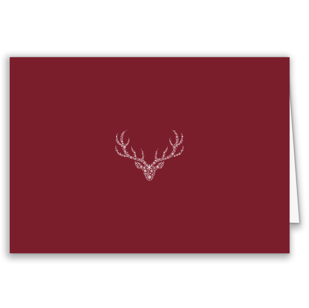 Geschäftliche Weihnachtskarte „Winterhirsch“