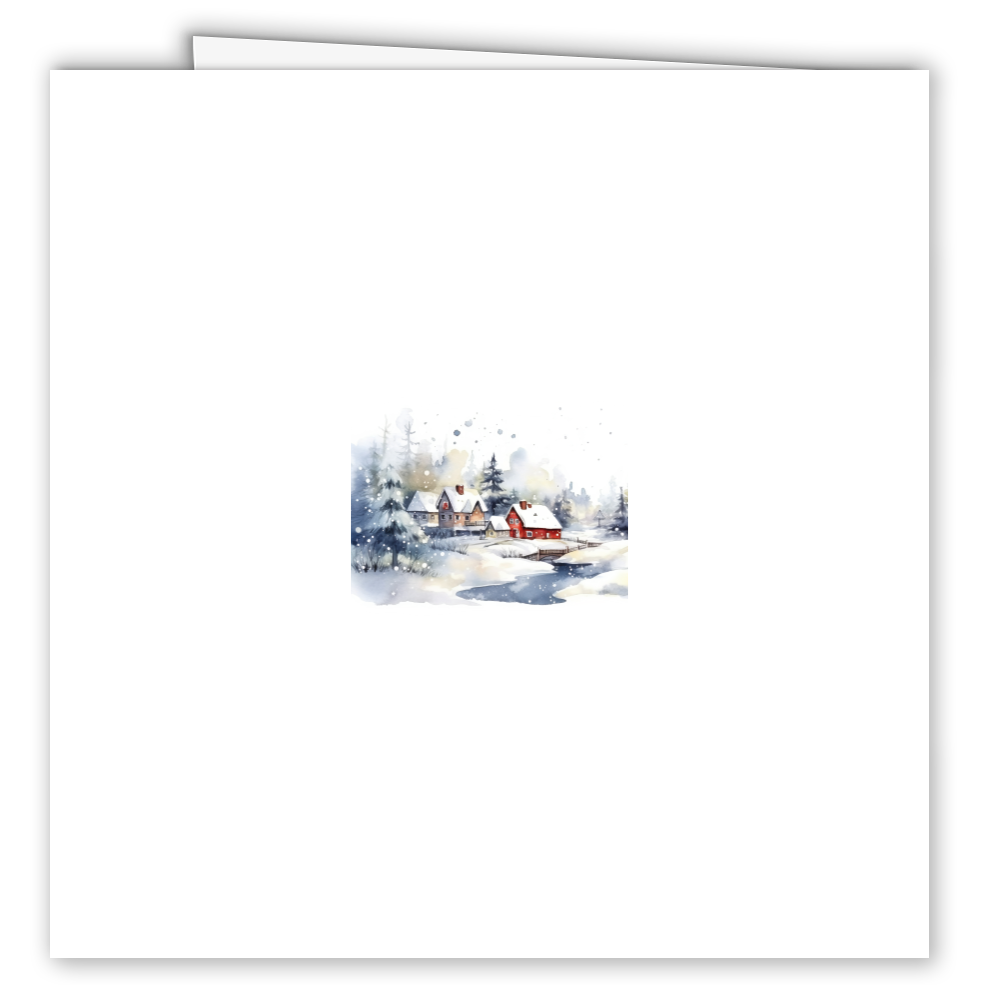 Geschäftliche Weihnachtskarte „Winterdorf“