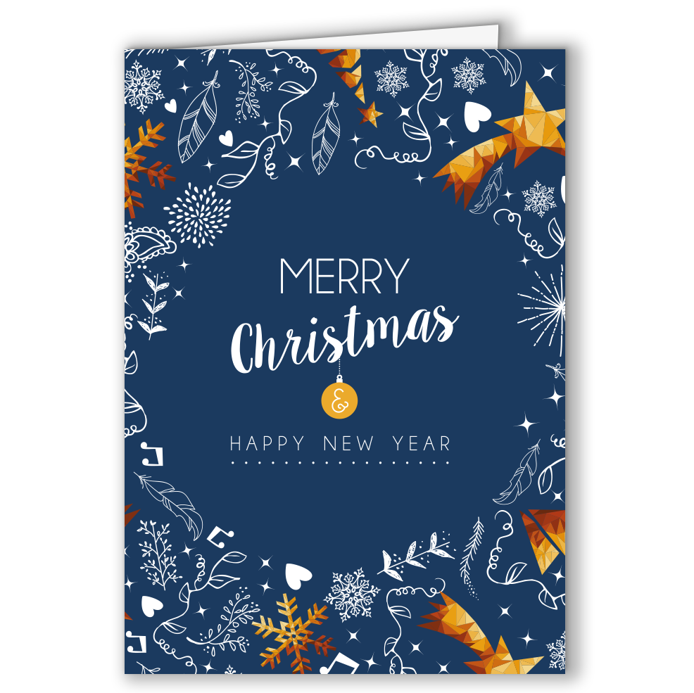 Geschäftliche Weihnachtskarte „Christmas Doodles“