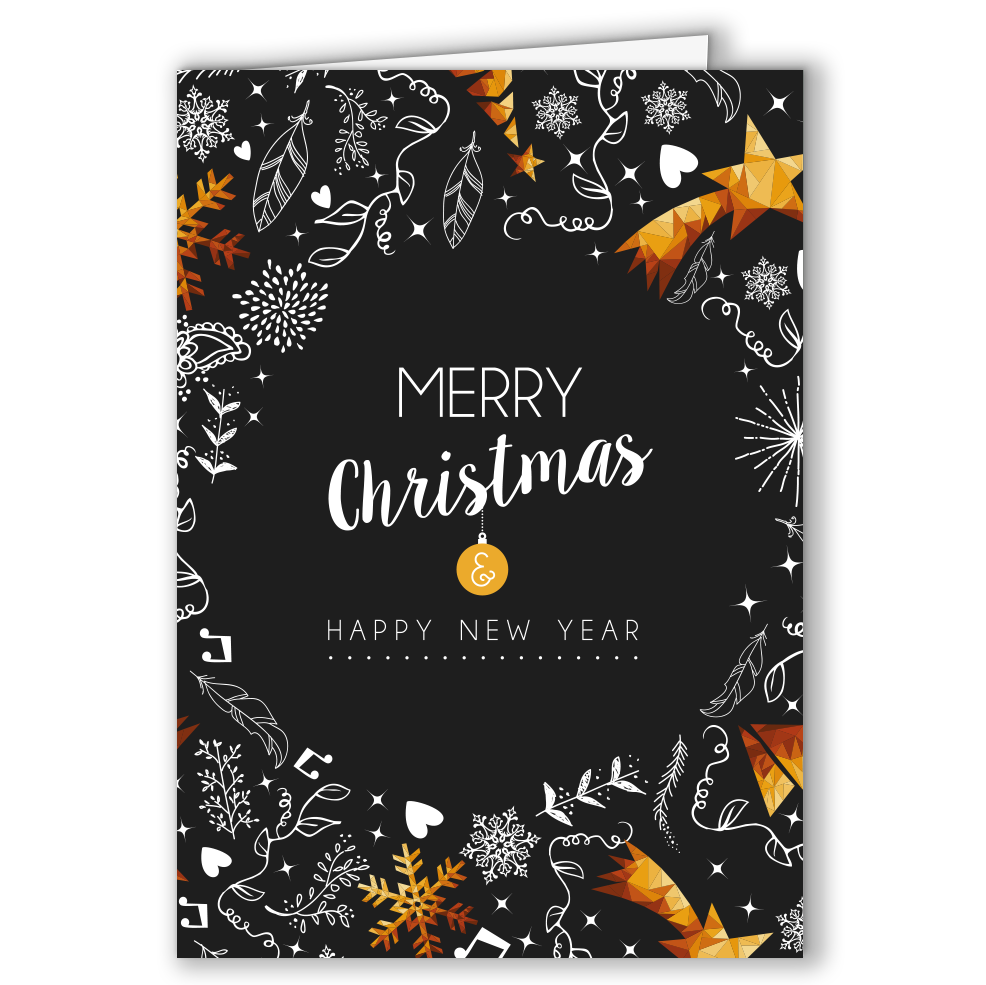 Geschäftliche Weihnachtskarte „Christmas Doodles“