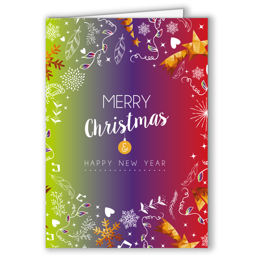 Geschäftliche Weihnachtskarte „Christmas Doodles“