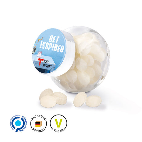 Bonbonglas Mini mit Doming-Etikett