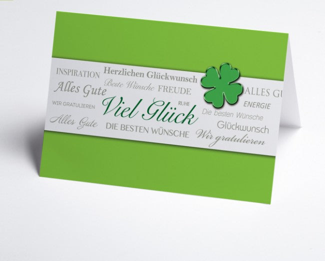 Grusskarte Glücksklee grün